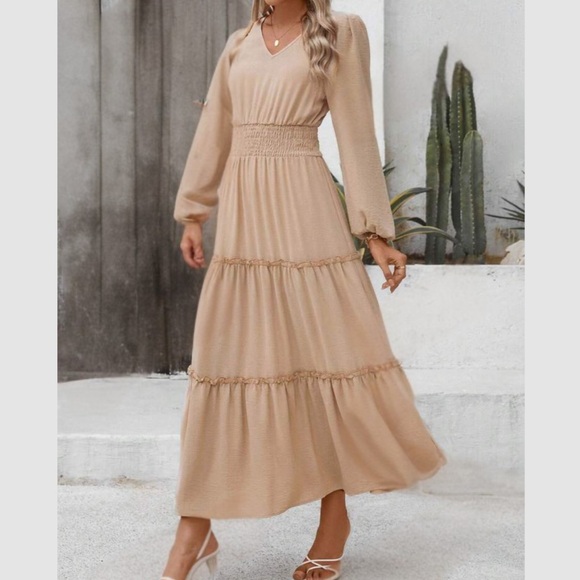 Boho ruffle hem fall dress - Picture 2 of 16